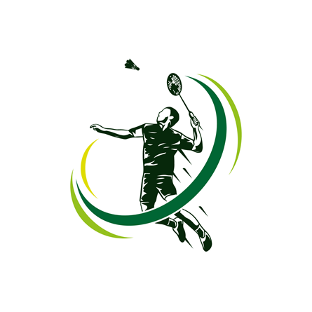 Badminton Jumping Smash Illustration Logo Design Modern Passionate Badminton Player In Action Logo Design Template Vector